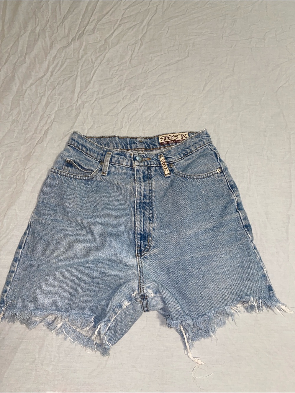 Vintage-Style Light Blue Denim Shorts by Sassoon jeans wear Company